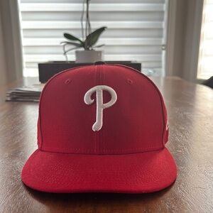 Red Baseball Cap with White Logo